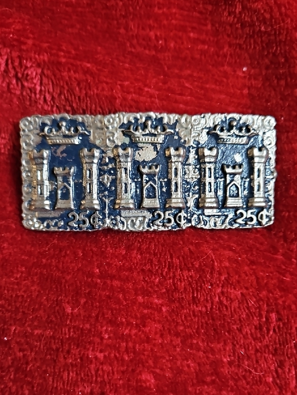 Vintage Silver Tone With Blue Accents Large Metal Barrette